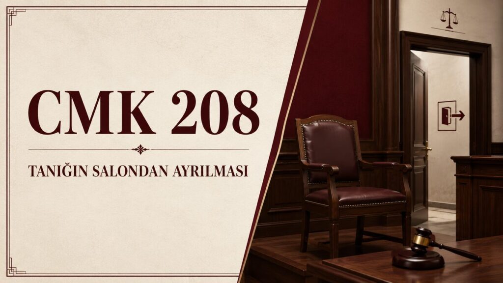 CMK 208 tanığın dinlendikten sonra duruşma salonundan ayrılması