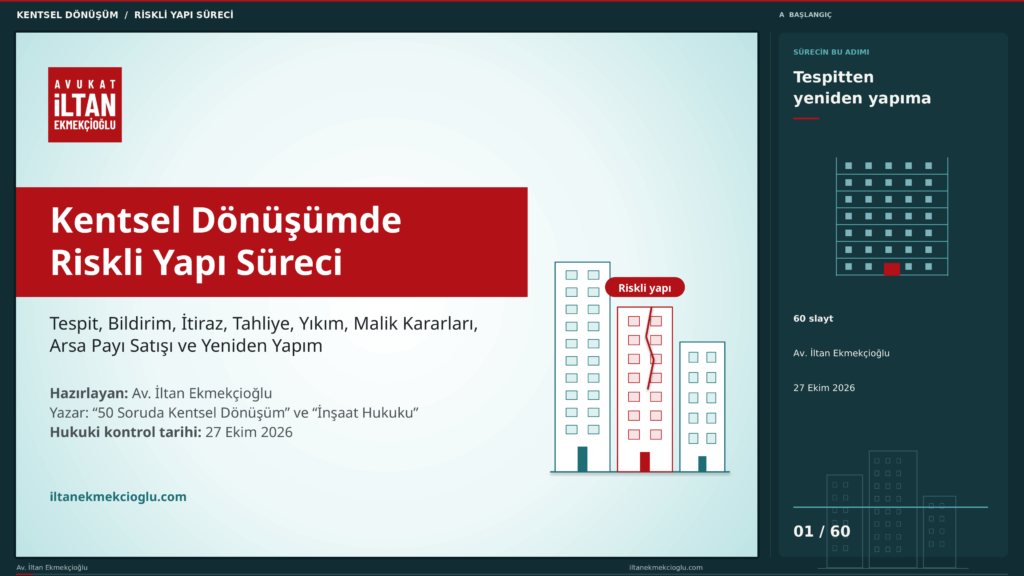 Av. İltan Ekmekçioğlu'nun kentsel dönüşümde riskli yapı sürecini anlattığı videonun kapağı